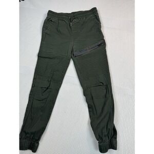 Ring of Fire‎ Mens Green Cargo Jogger Pants XL Moto Ribbed Zip Pocket RBB0237A
